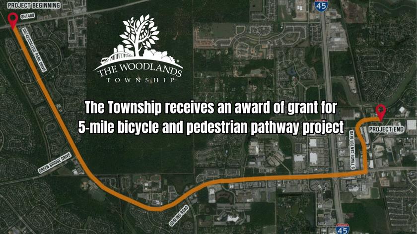 The Woodlands Township is awarded a $7.5 million grant for 5-mile pathway project