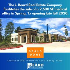 The J. Beard Real Estate Company facilitates the sale  of a medical office at 2827 Waterbend Cove