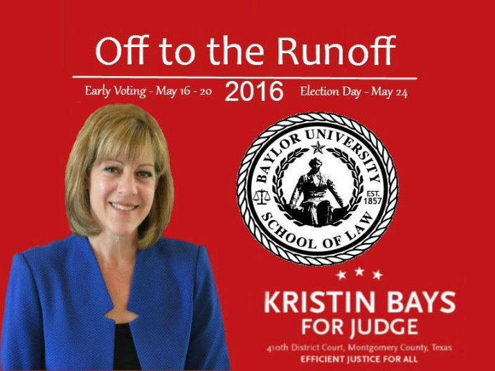 Chuck Meyer endorses Kristin Bays for the Montgomery County 410th judicial position