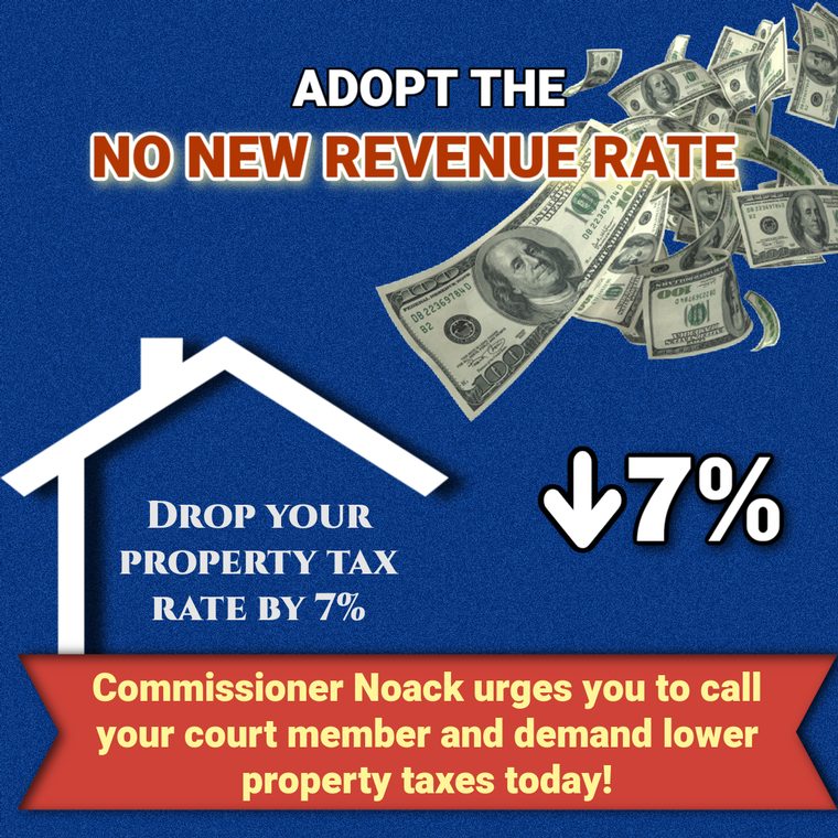Commissioner Noack proposes No New Revenue tax rate for Montgomery County