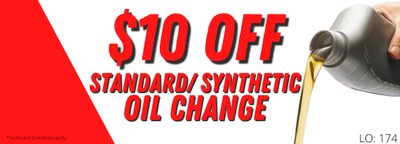 $10 Off Standard/Synthetic Oil Change