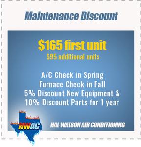Maintenance Discount - $165 First Unit