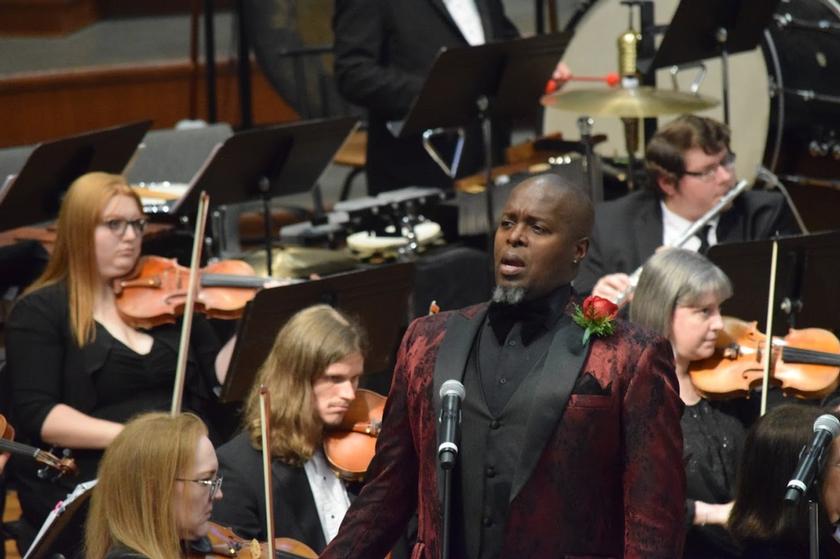 Kenneth Gayle, singing at the Conroe Symphony Orchestra’s ‘The Season to Be Jolly’ Christmas Concert in Conroe