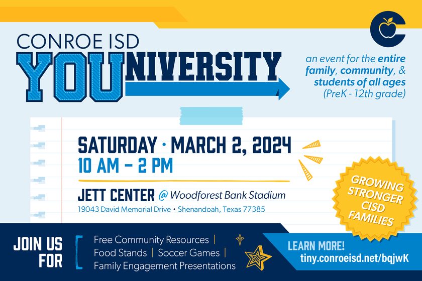 Conroe ISD Hosts YOUniversity for Families March 2
