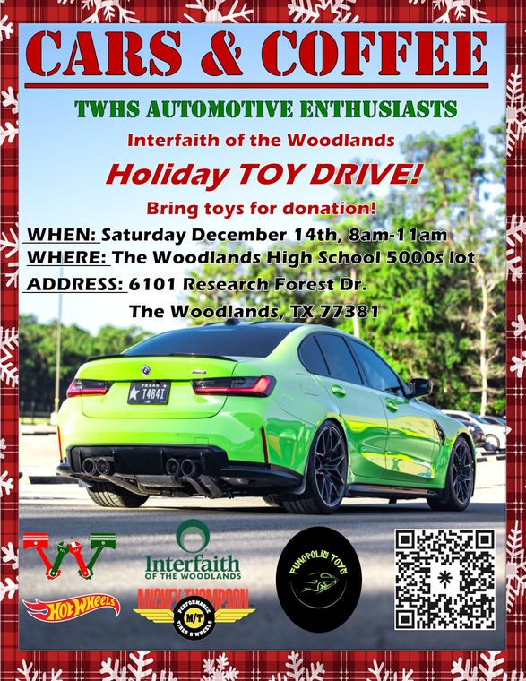 The Woodlands High School Automotive Enthusiasts Club to Host Cars & Coffee and Annual Toy Drive