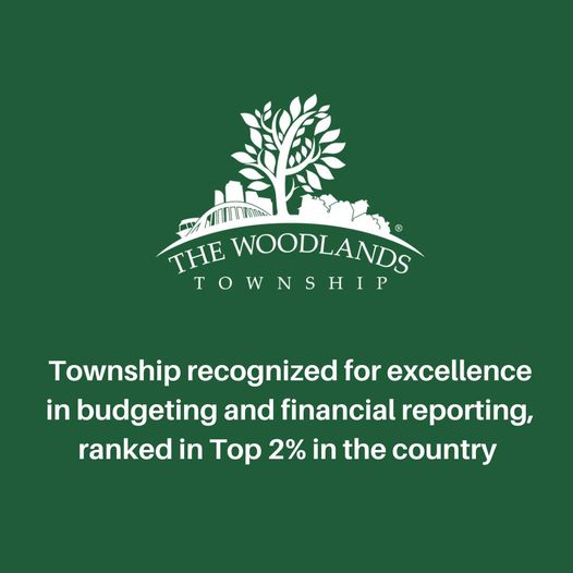 The Woodlands Township recognized for excellence in budgeting and