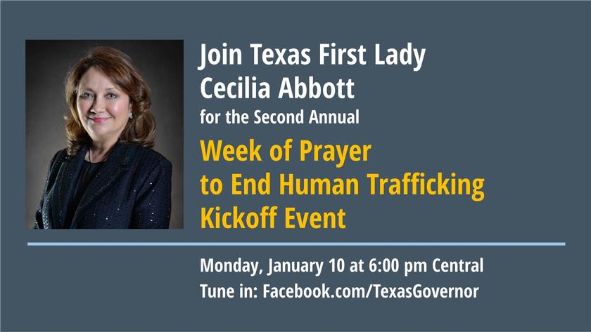 Texas First Lady Cecilia Abbott Announces GRACE’s Week Of Prayer To End ...