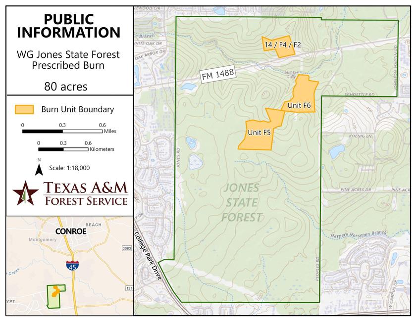 Prescribed Burning on W.G. Jones State Forest on February 14, 2022