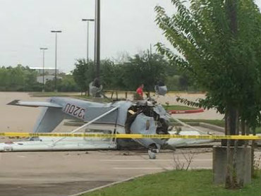 Small plane crashes in Woodforest Stadium parking lot