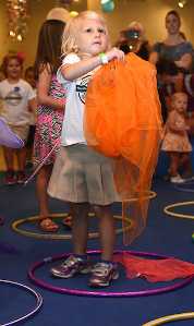 Toddlers and young children get down while learning developmental skills at the Boogie Bash