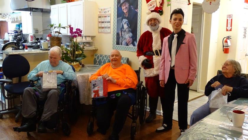 Acorn Manor gets a Christmas visit from Santa AND Elvis