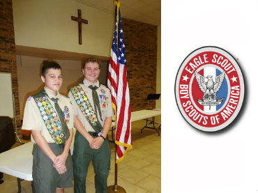 Brandon Parise and Daniel Toerner of Troop 1665 achieve rank of Eagle Scout