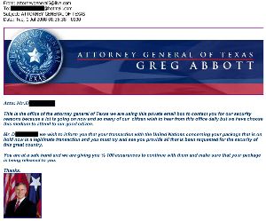 Consumer Alert: Email Scam Claims to be from Texas AG