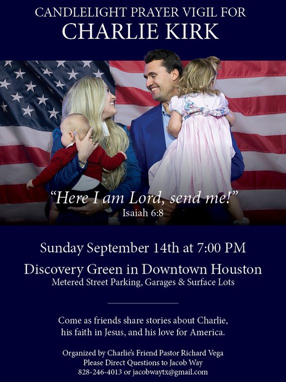 Houston Community to Hold Candlelight Prayer Vigil for Charlie Kirk