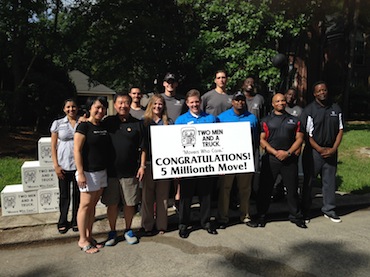 Two Men and a Truck celebrate 5 millionth move in The Woodlands