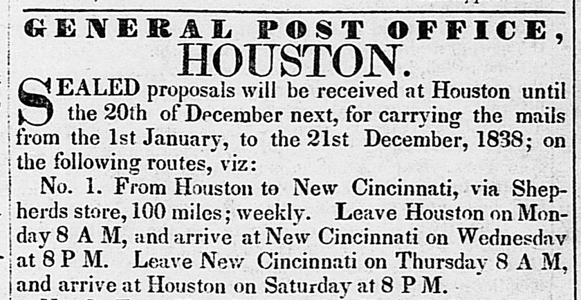 News from the Lake Creek Settlment-First Post Office in Montgomery County