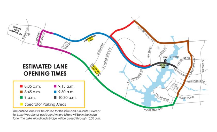 Traffic update for Saturday's Woodforest Bank TRI Triathlon