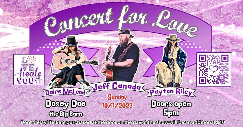 ‘Concert for Love’ at Dosey Doe - The Big Barn to raise money for foster youth