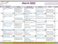 Classes Next Week and Upcoming Events (March 14th - 18th)