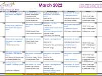 Classes Next Week and Upcoming Events (March 21st - 25th)