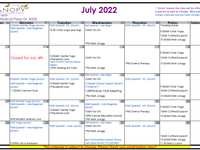 Classes Next Week and Upcoming Events (July 4th - July 8th)