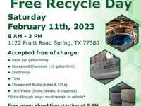 Free Recycle Day retirns to Pct. 3 on Saturday, Feb. 11