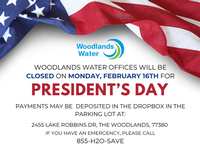 Woodlands Water offices closed today