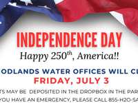 Woodlands Water offices to be closed this Friday