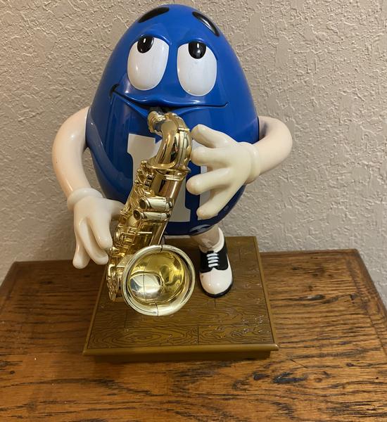 M&M's Blues Guy With Saxaphone Candy Dispenser - The Woodlands Texas  Antiques & Collectibles For Sale - Antiques & Collectibles Classifieds on  Woodlands Online