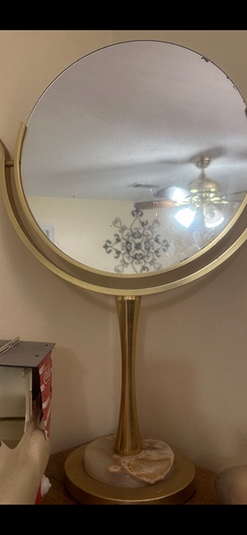 Vintage brass vanity mirror