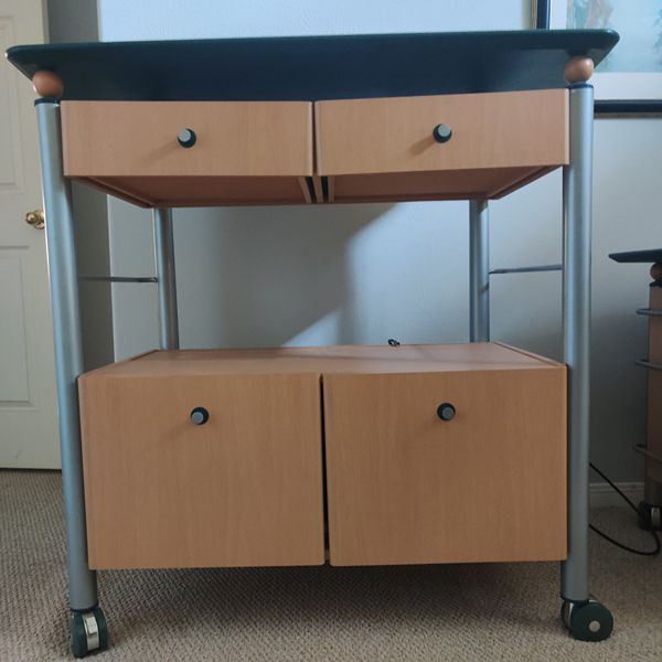 Desk (computer, printer) L42' H42' with dark green