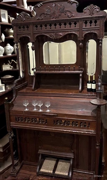 Cabinet bar organ piano hutch buffet