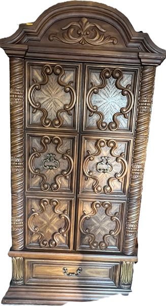 Vintage Broyhill Premier carved wood cabinet