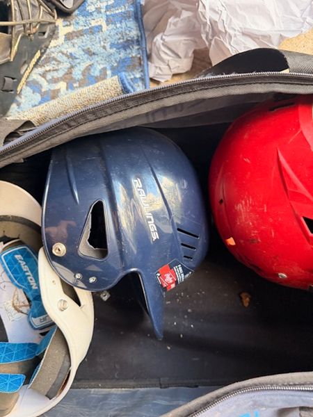 Baseball Bag and Helmets
