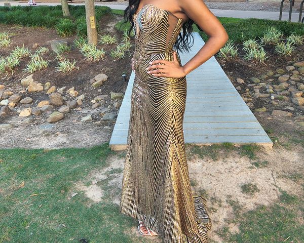 open lace back dress ASHLEYlauren Style 12357