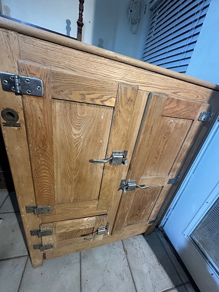 Antique oak ice box
