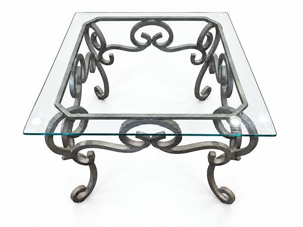 Square glass top coffee table