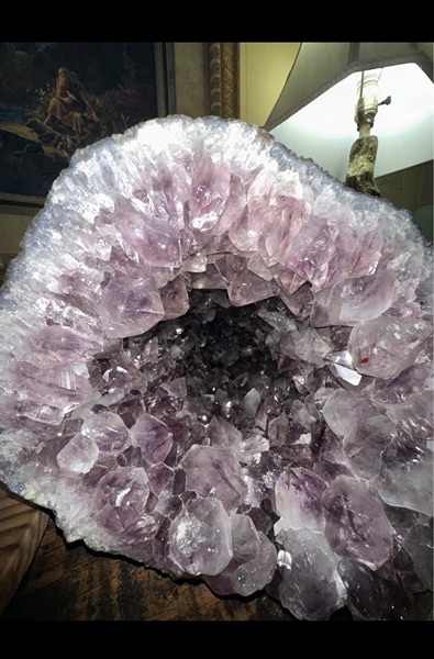 Two huge amethyst geodes crystals