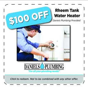 $100 Off Rheem Tank Water Heater