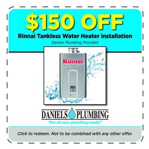 $150 Off Rinnai Tankless Water Heater Installation