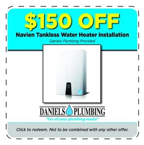 $150 Off Navien Tankless Heater Installation