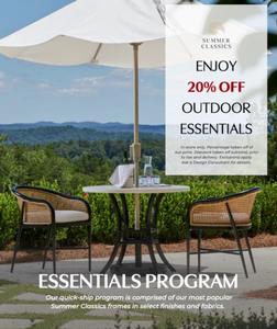 Enjoy 20% Off Outdoor Essentials - Summer Classics