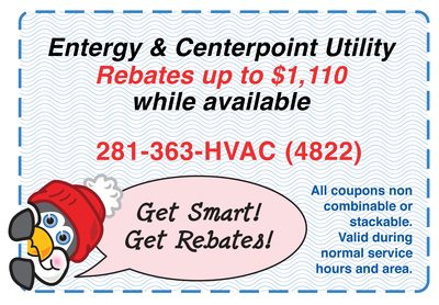 Limited offer, take advantage of a utility rebate offered from Entergy or Centerpoint