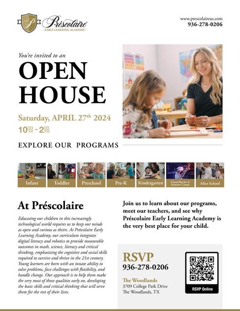 April's Open House - Sat April 27, 2024 - The Woodlands Texas Events  Calendar on Woodlands Online