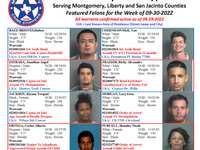 Montgomery County Crime Stoppers Featured Felons For 9/30/2022