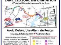 Lane closures and detours for this weekend’s 10 for Texas race