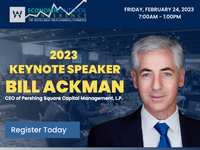Financial Industry Leader Bill Ackman Announced as the 2023 Economic Outlook Conference Keynote Speaker