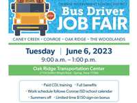 Conroe ISD Hosting Bus Driver Job Fair June 6