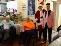 Acorn Manor gets a Christmas visit from Santa AND Elvis