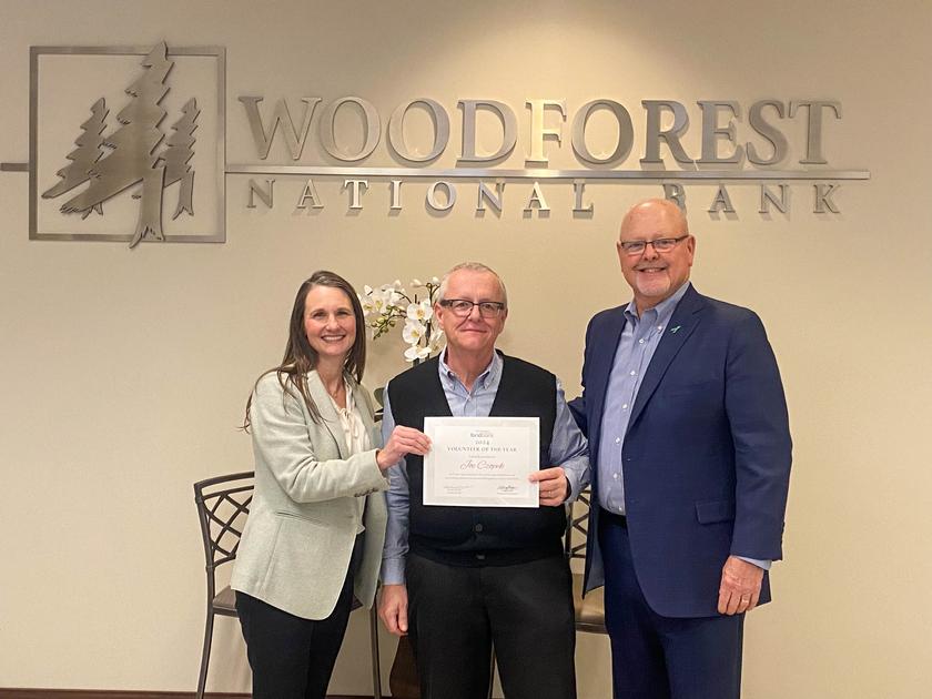 Pictured left to right: Kristine Marlow - President & CEO of Montgomery County Food Bank, Joe Czopek - Executive Vice  President and Chief Accounting Officer of Woodforest National Bank, and Jay Dreibelbis – President & CEO of  Woodforest National Bank 